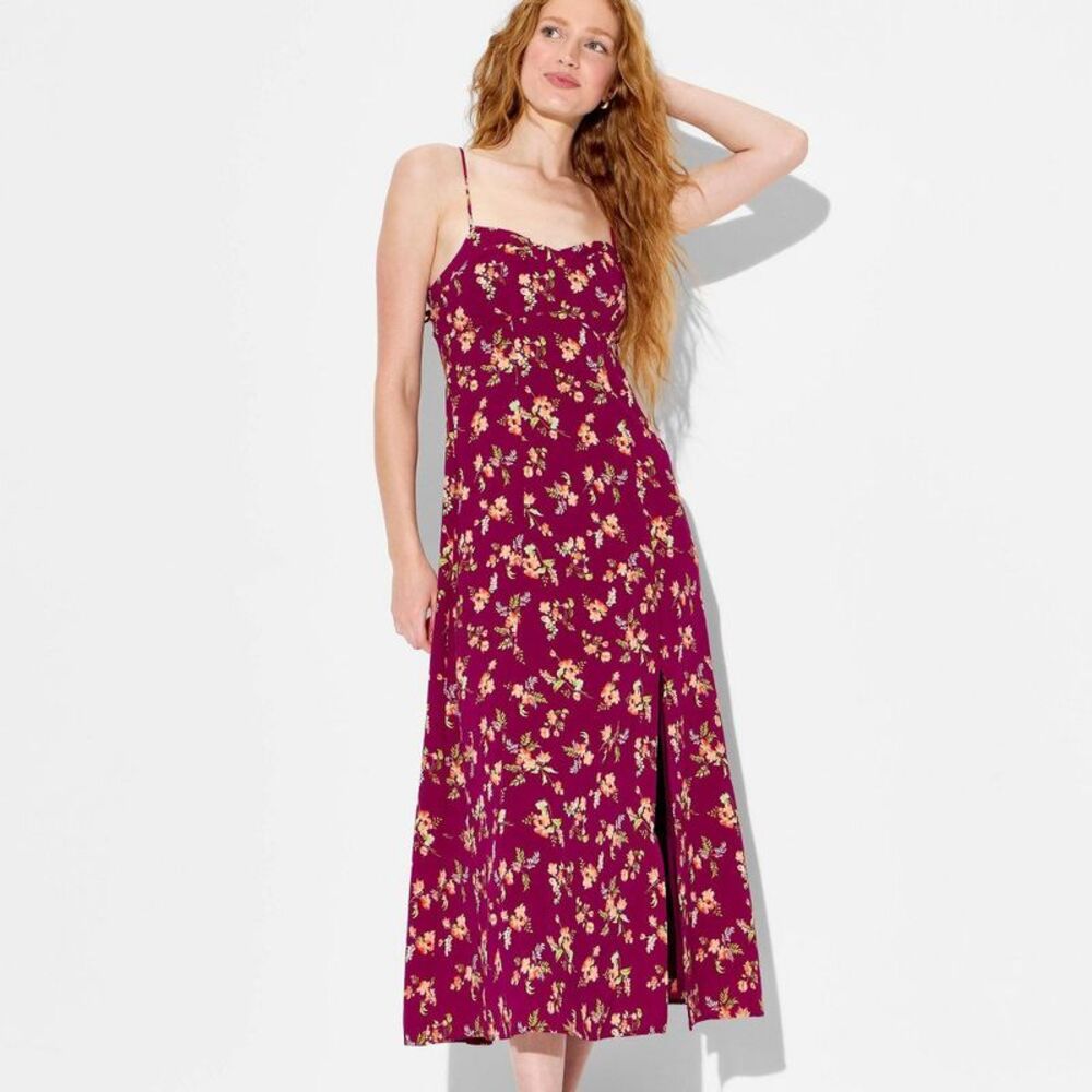 Women's Maxi Slip Dress - Wild Fable Burgundy Floral XXS